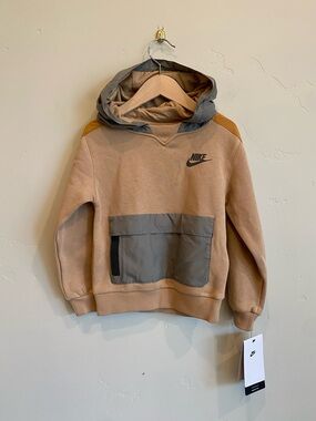 NIKE Tan & Grey Logo Hoodie